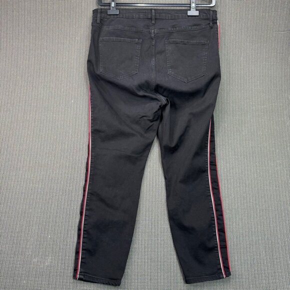 Cello womens Black Skinny Jeans With Red & White Side Stripes - Size 20 - Picture 5 of 10